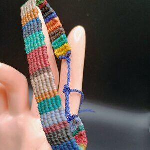 Woven Macramé Thread Bracelet Peruvian Crafts Cusco Multicolor